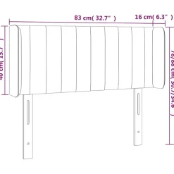 vidaXL Camas Y Accesorios-Cabecero con LED de terciopelo 83x16x78/88 cm