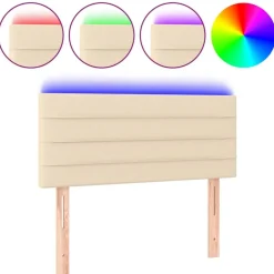 vidaXL Cabecero con LED de tela color 80x5x78/88 cm Crema Best