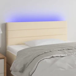 vidaXL Cabecero con LED de tela color 80x5x78/88 cm Crema Best