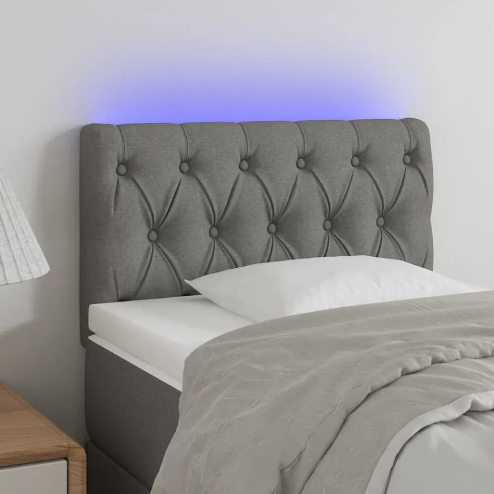 vidaXL Camas Y Accesorios-Cabecero con LED de tela 80x7x78/88 cm