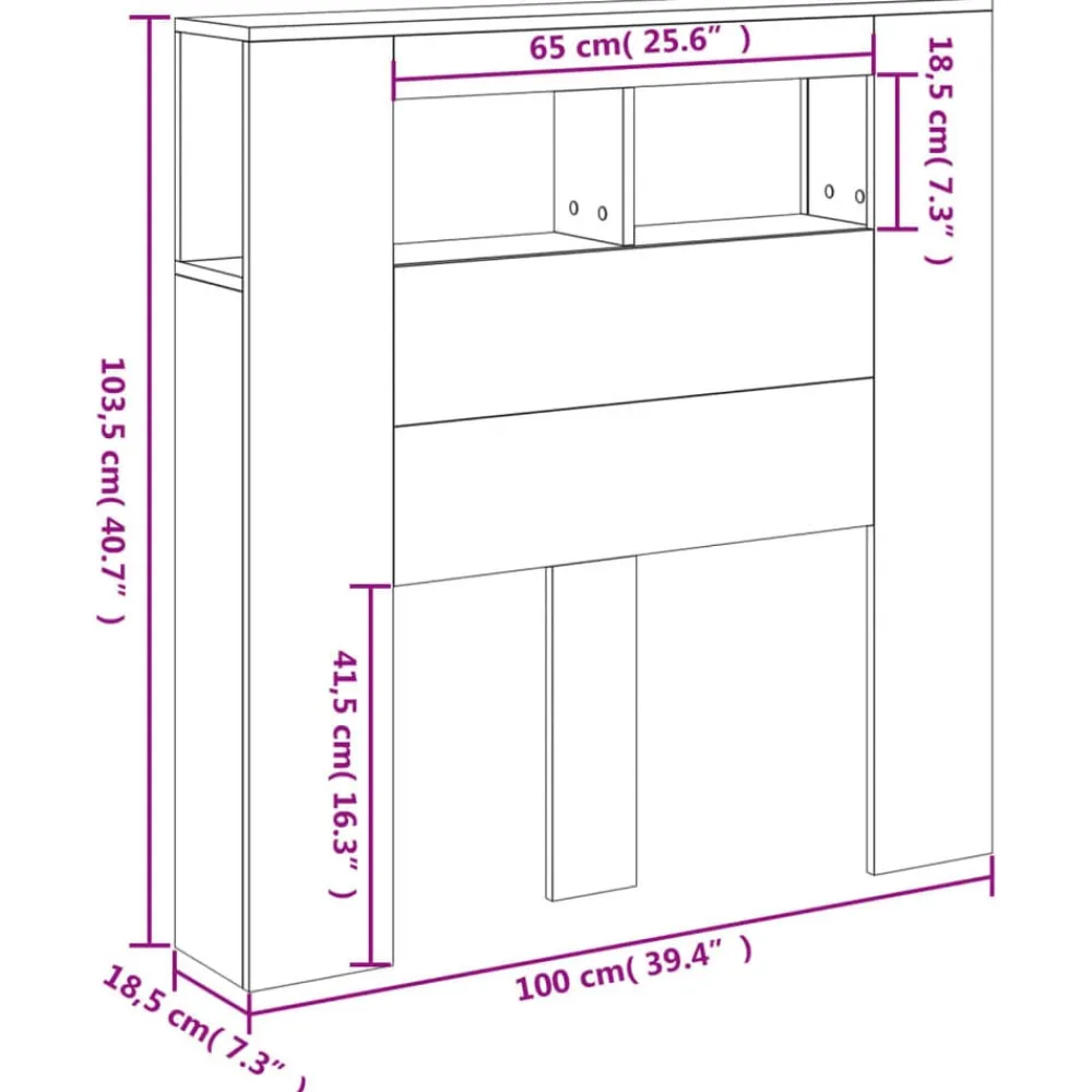 vidaXL Cabecero con LED madera de ingeniería 100x18,5x103,5 cm Blanco Discount