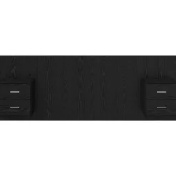 vidaXL Cabecero con Mueble 3 pcs Madera de ingeniería Roble negro New