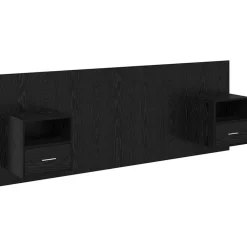 vidaXL Cabecero con Mueble 3 pcs Madera de ingeniería Roble negro Best