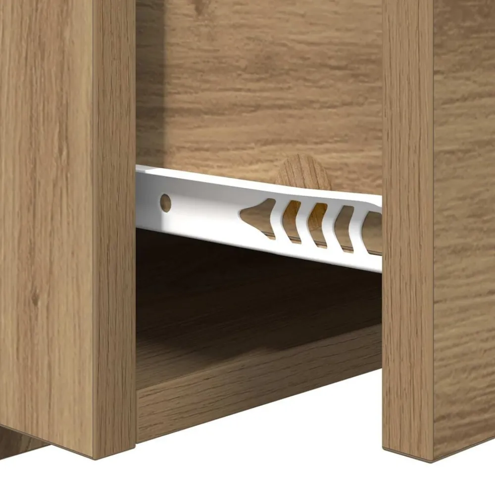 vidaXL Cabecero con Mueble 3 pcs Roble artesanal Madera de ingeniería Roble artisan Discount