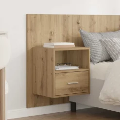 vidaXL Cabecero con Mueble 3 pcs Roble artesanal Madera de ingeniería Roble artisan Discount