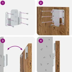 vidaXL Camas Y Accesorios-Cabecero con Mueble con cajón 3 pcs