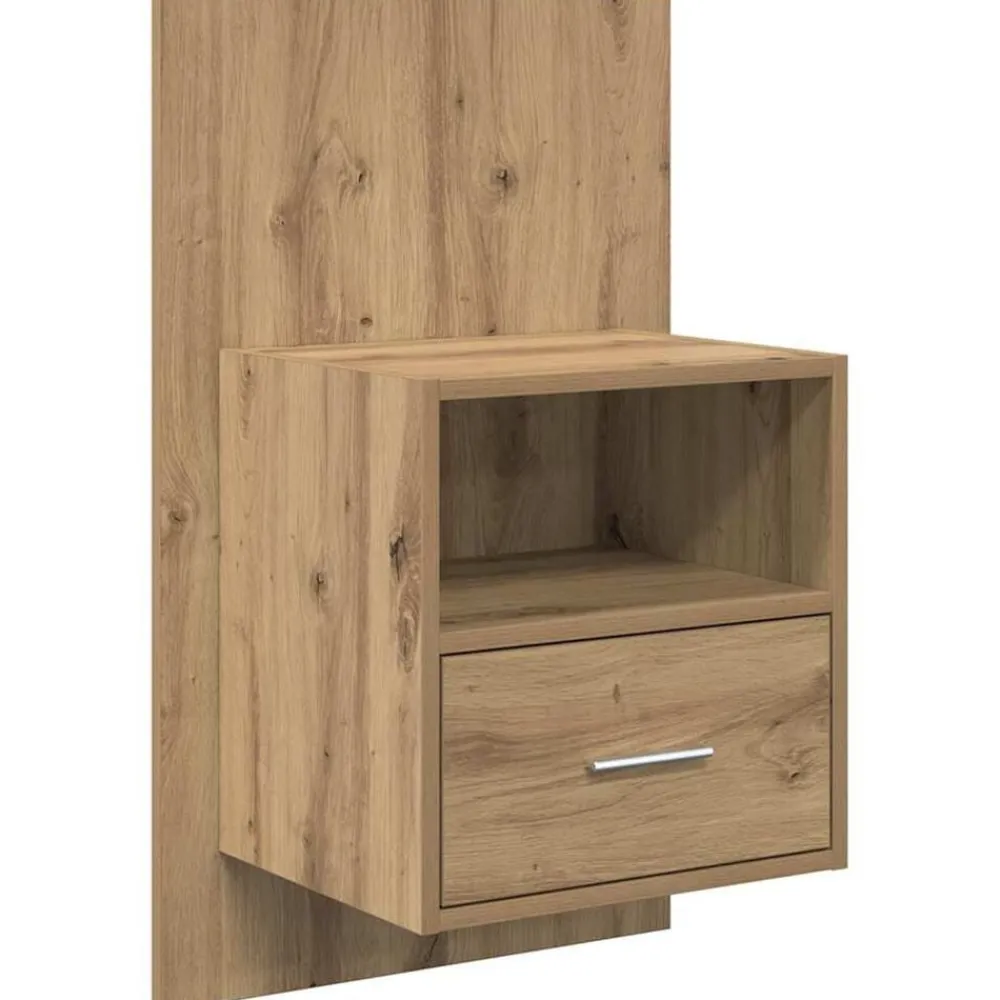 vidaXL Camas Y Accesorios-Cabecero con Mueble 3 pcs Roble artesanal Madera de ingeniería