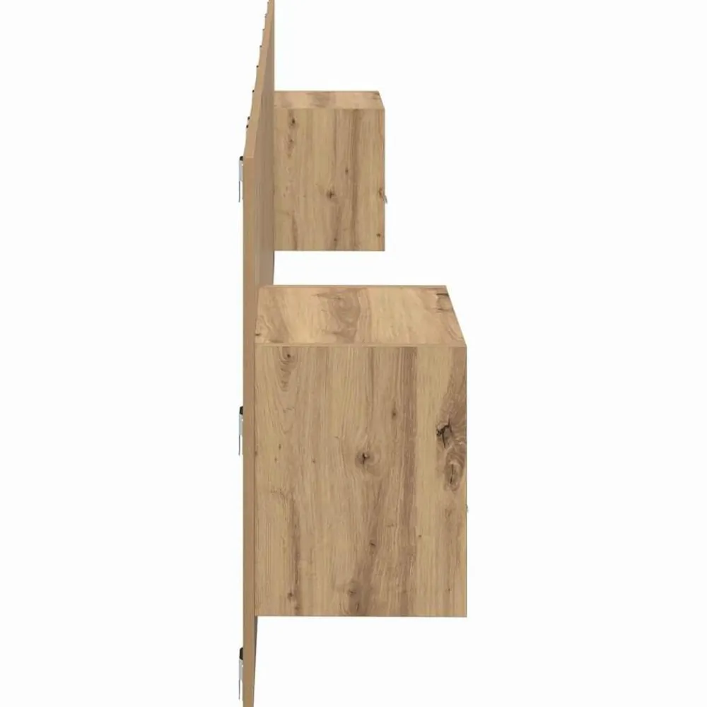 vidaXL Camas Y Accesorios-Cabecero con Mueble 3 pcs Roble artesanal Madera de ingeniería
