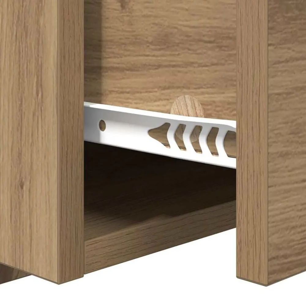 vidaXL Cabecero con Mueble 3 pcs Roble artesanal Madera de ingeniería Roble artisan Outlet