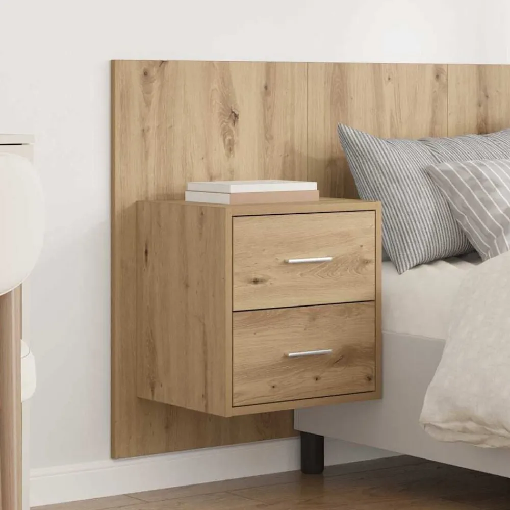 vidaXL Cabecero con Mueble 3 pcs Roble artesanal Madera de ingeniería Roble artisan Outlet