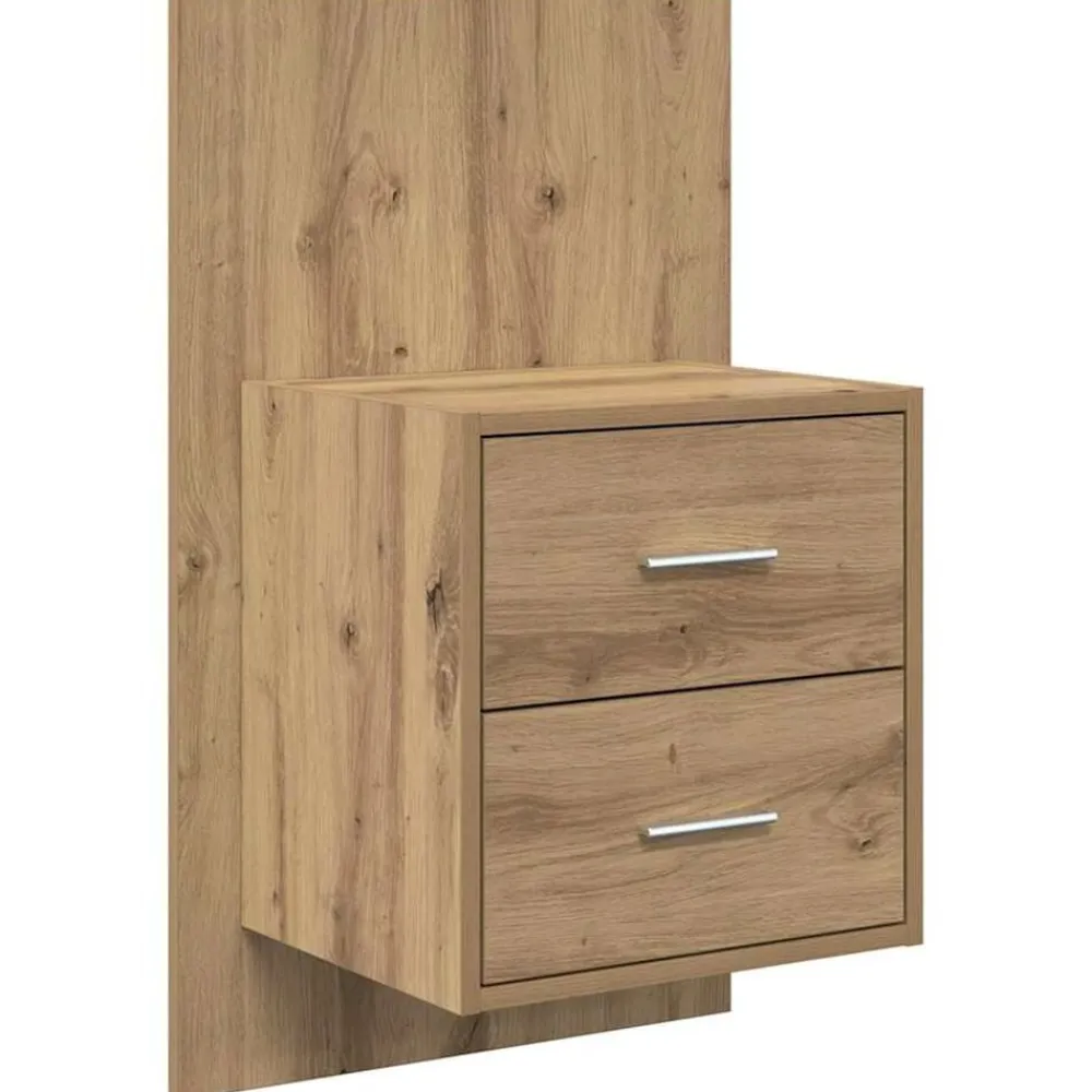 vidaXL Cabecero con Mueble 3 pcs Roble artesanal Madera de ingeniería Roble artisan Outlet