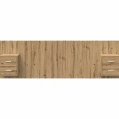 vidaXL Cabecero con Mueble 3 pcs Roble artesanal Madera de ingeniería Roble artisan Outlet