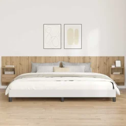 vidaXL Camas Y Accesorios-Cabecero con Mueble 3 pcs Roble artesanal Madera de ingeniería
