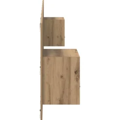 vidaXL Camas Y Accesorios-Cabecero con Mueble 3 pcs Roble artesanal Madera de ingeniería