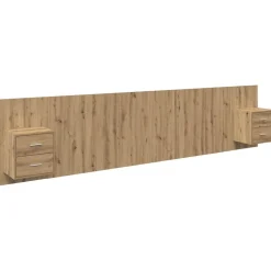 vidaXL Camas Y Accesorios-Cabecero con Mueble 3 pcs Roble artesanal Madera de ingeniería