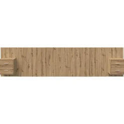 vidaXL Camas Y Accesorios-Cabecero con Mueble 3 pcs Roble artesanal Madera de ingeniería
