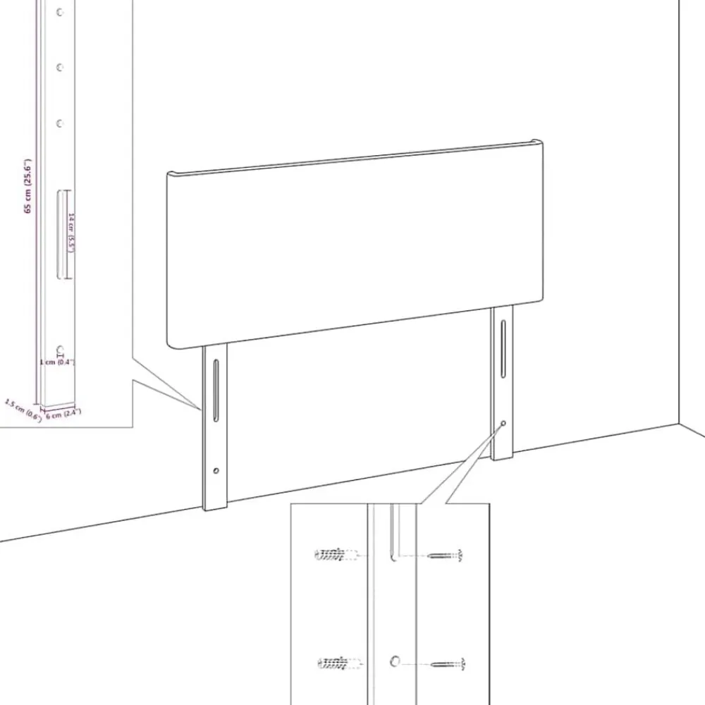 vidaXL Camas Y Accesorios-Cabecero 80 cm tela