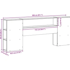 vidaXL Cabecero de cama almacenaje madera maciza pino 200 cm Blanco Online