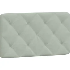 vidaXL Cabecero de cama acolchado terciopelo 80 cm Gris claro Online