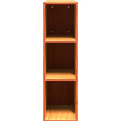 vidaXL Cabecero de cama almacenaje madera maciza pino marrón 200 cm Marr&oacute;n cera Online