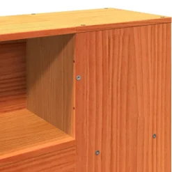 vidaXL Cabecero de cama almacenaje madera maciza pino marrón 200 cm Marr&oacute;n cera Online