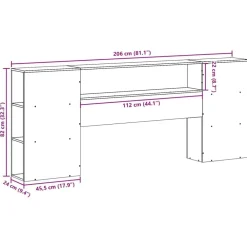 vidaXL Cabecero de cama almacenaje madera maciza pino marrón 200 cm Marr&oacute;n cera Online