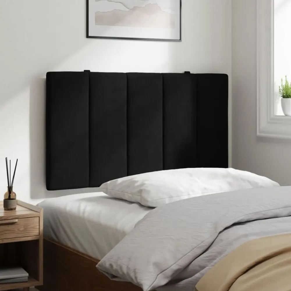 vidaXL Cabecero de cama acolchado Hanko terciopelo 80 cm Negro Hot