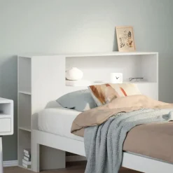 vidaXL Cabecero de cama almacenaje madera maciza pino 75 cm Blanco Outlet