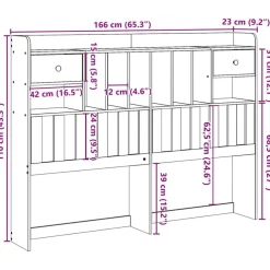 vidaXL Camas Y Accesorios-Cabecero de cama almacenaje madera maciza pino 180 cm