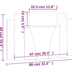 vidaXL Camas Y Accesorios-Cabecero de cama acolchado Viana cuero sintético 80 cm