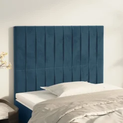 vidaXL Cabecero de cama 80x5x118/128 cm Terciopelo Azul oscuro New