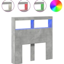 vidaXL Cabecero de cama con luz LED gris hormigón 100x17x102 cm Gris hormig&oacute;n Discount
