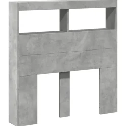 vidaXL Cabecero de cama con luz LED gris hormigón 100x17x102 cm Gris hormig&oacute;n Discount