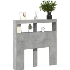 vidaXL Cabecero de cama con luz LED gris hormigón 100x17x102 cm Gris hormig&oacute;n Discount