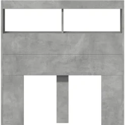 vidaXL Cabecero de cama con luz LED gris hormigón 100x17x102 cm Gris hormig&oacute;n Discount