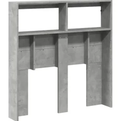 vidaXL Cabecero de cama con luz LED gris hormigón 100x17x102 cm Gris hormig&oacute;n Discount