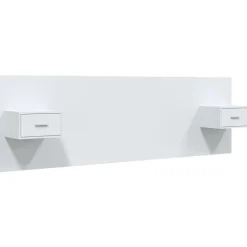 vidaXL Cabecero de cama con mesitas madera contrachapada Blanco Discount