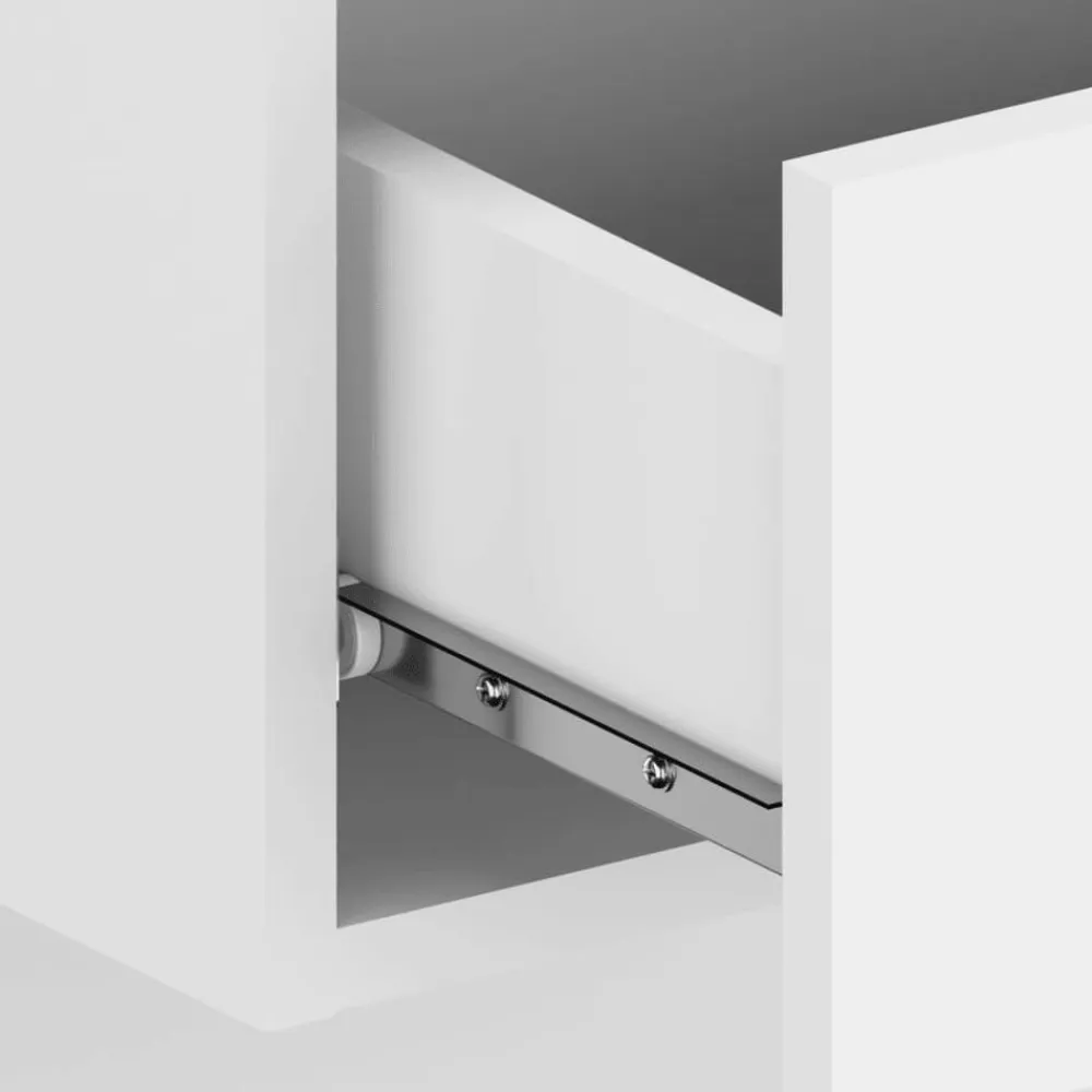 vidaXL Cabecero de cama con mesitas madera contrachapada Blanco Discount