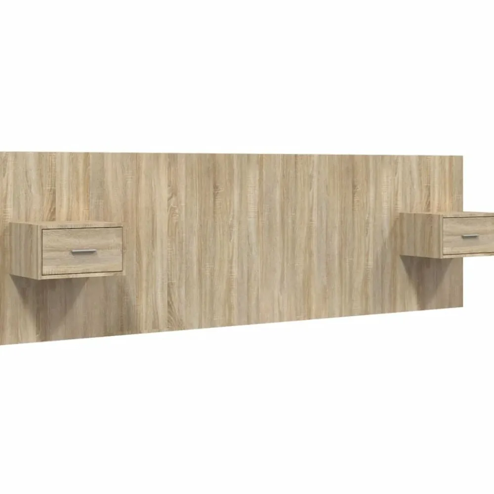vidaXL Cabecero de cama con mesitas madera contrachapada Roble Sonoma Outlet