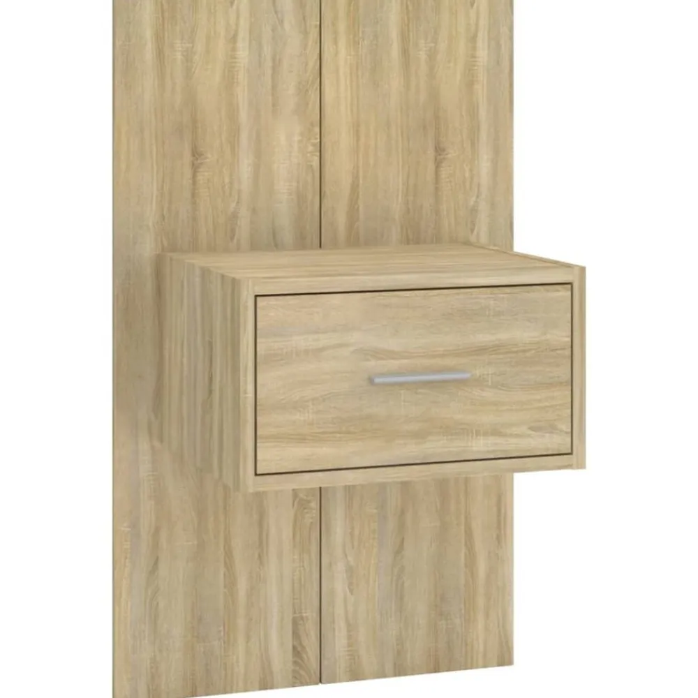 vidaXL Cabecero de cama con mesitas madera contrachapada Roble Sonoma Outlet