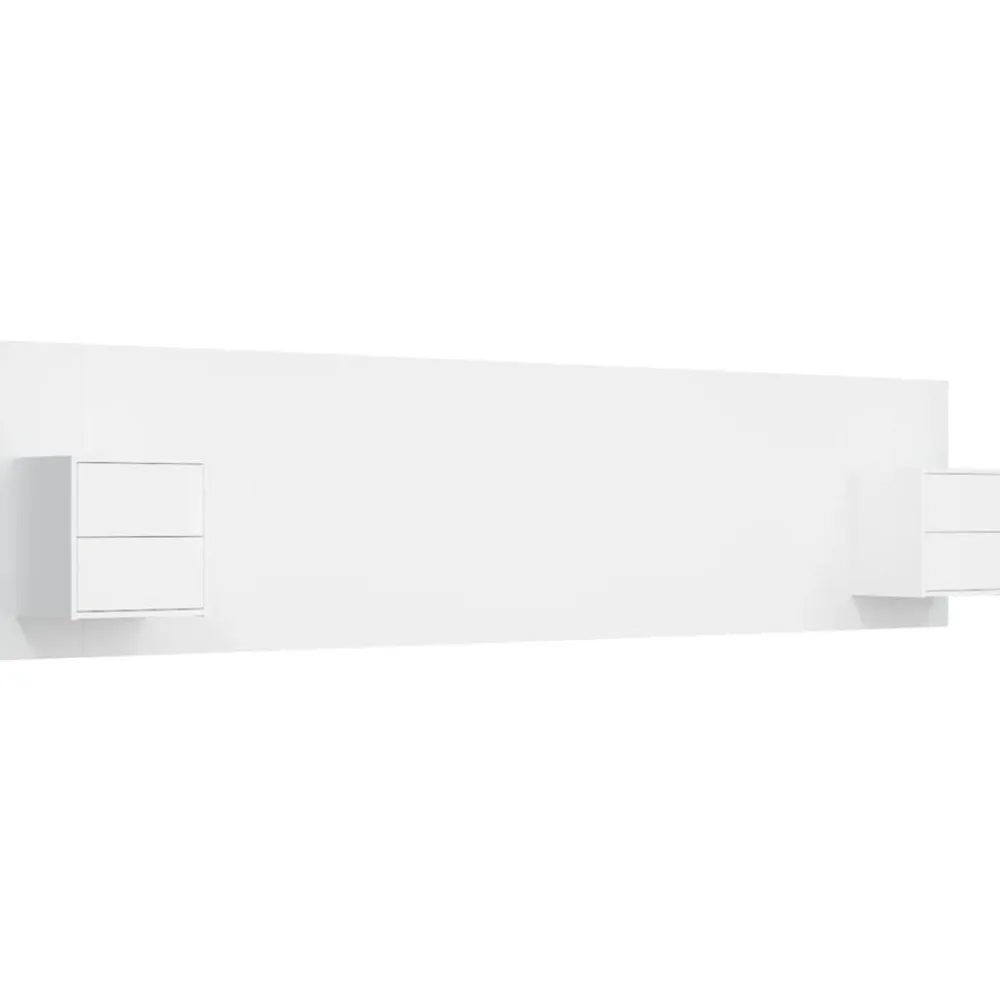vidaXL Cabecero de cama con mesitas madera contrachapada Blanco Clearance