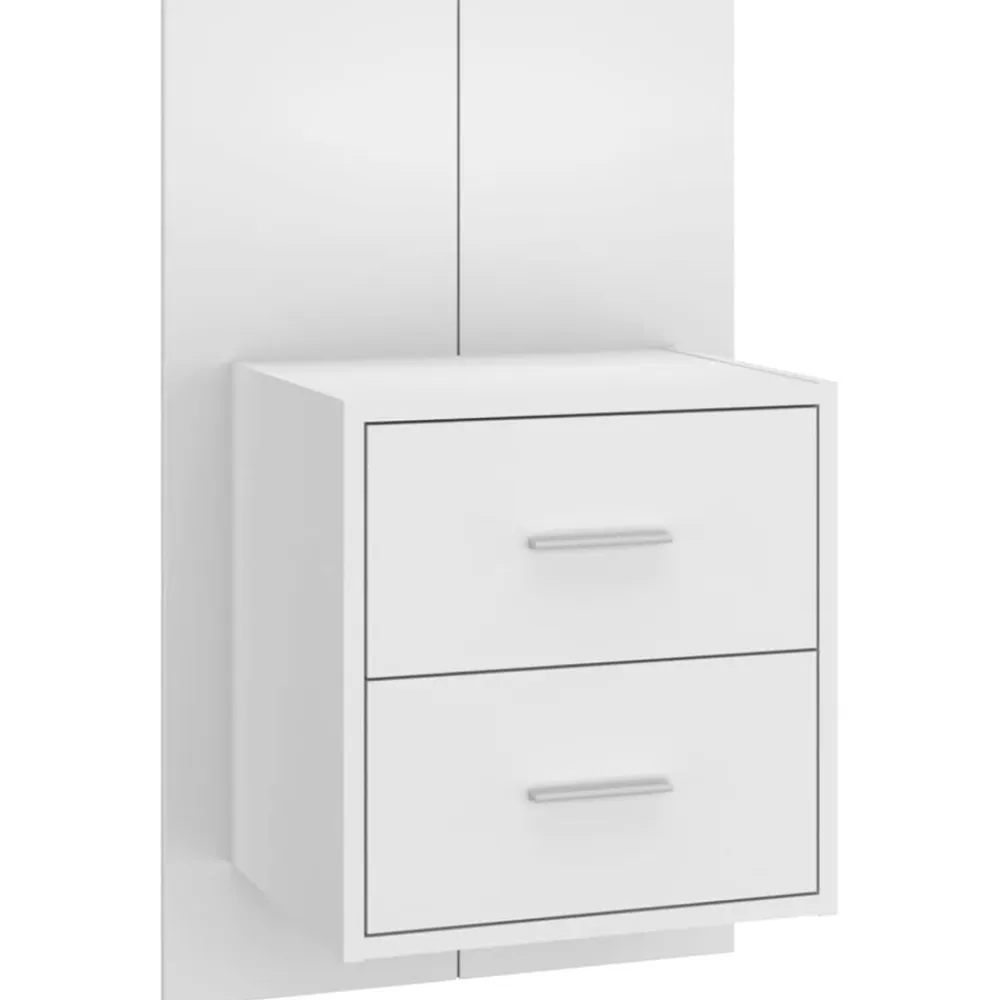 vidaXL Cabecero de cama con mesitas madera contrachapada Blanco Clearance
