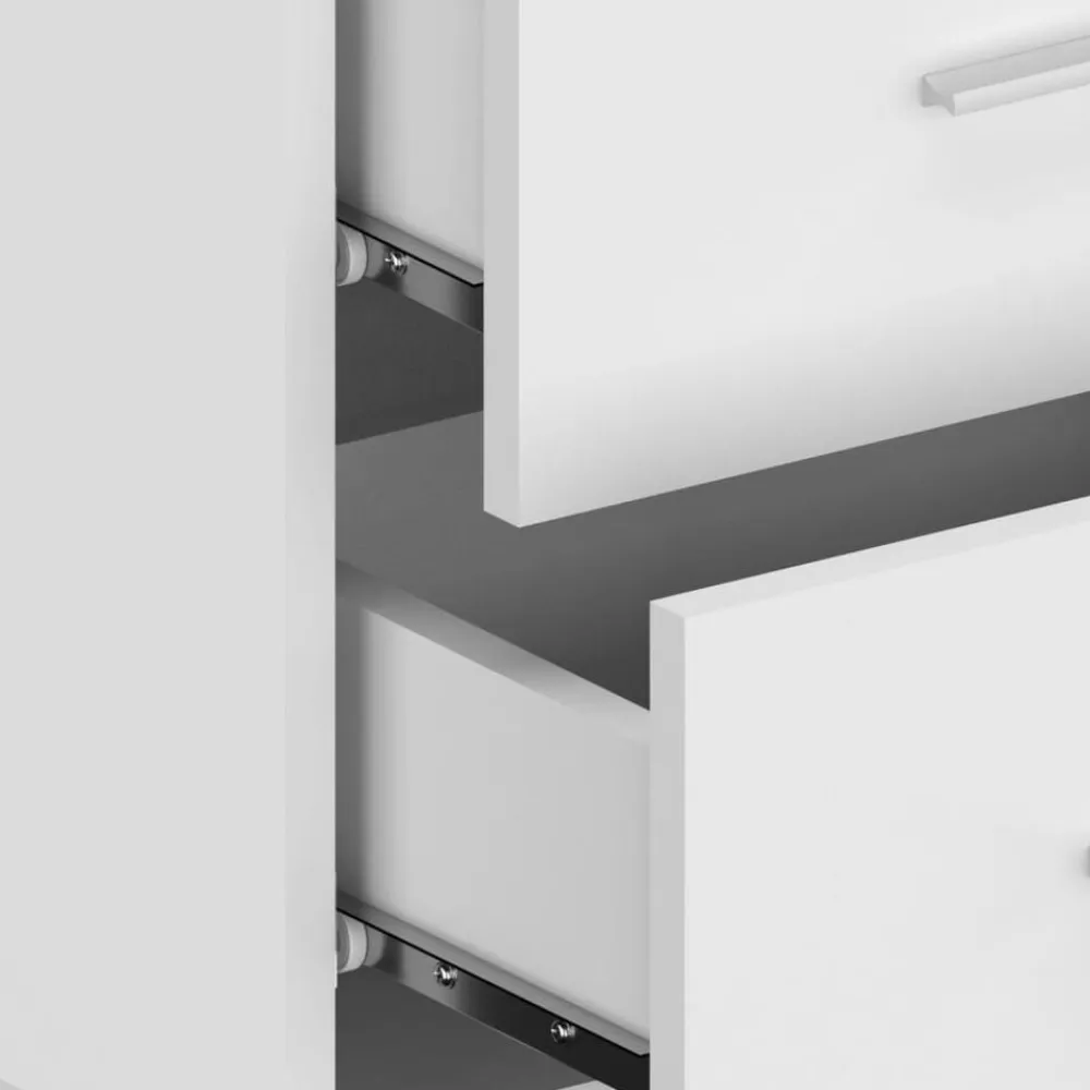 vidaXL Cabecero de cama con mesitas madera contrachapada Blanco Clearance