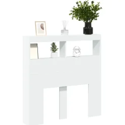 vidaXL Cabecero de cama con LED 100x17x102 cm Blanco Sale