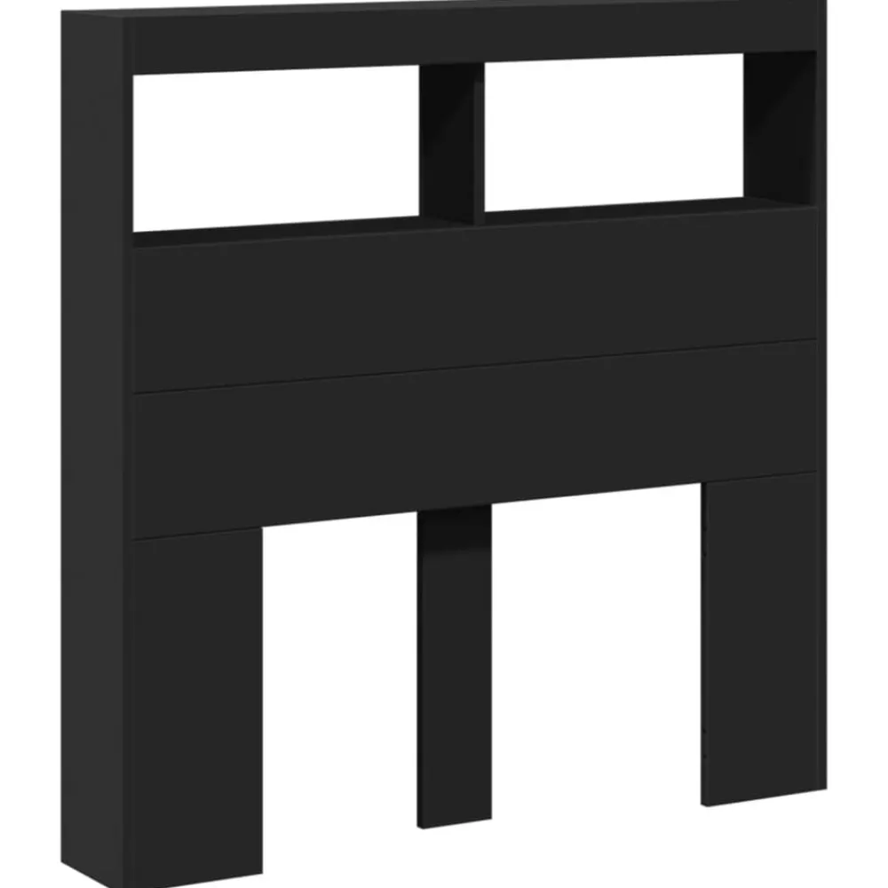 vidaXL Cabecero de cama con LED 100x17x102 cm Negro New