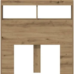 vidaXL Camas Y Accesorios-Cabecero de cama con LED roble artesanal 100x17x102 cm