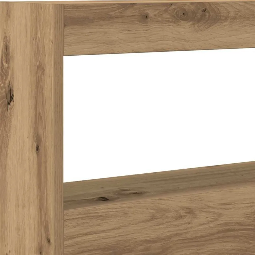 vidaXL Camas Y Accesorios-Cabecero de cama con LED roble artesanal 100x17x102 cm