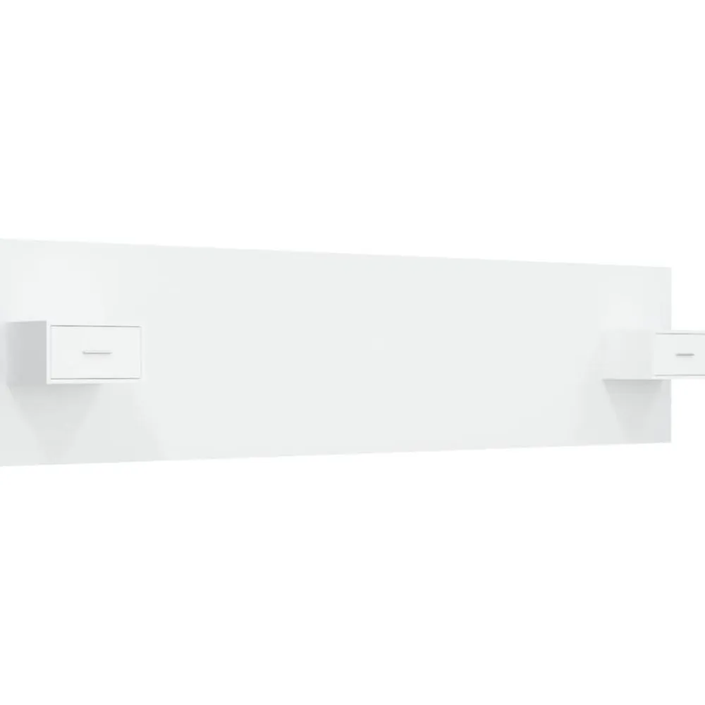 vidaXL Cabecero de cama con mesitas madera contrachapada Blanco Hot