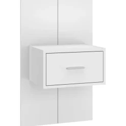 vidaXL Cabecero de cama con mesitas madera contrachapada Blanco Hot