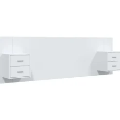 vidaXL Cabecero de cama con mesitas madera contrachapada Blanco Sale